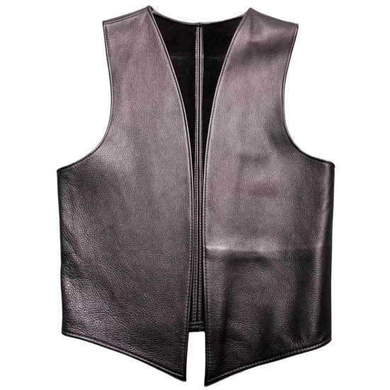 Men Real Leather Bartender Vest Cowhide Bar Waistcoat Open Front Vintage Style, Handmade – Gay Bar Vest, Bar Waistcoat Durability and Style