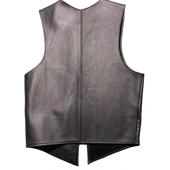 Men Real Leather Bartender Vest Cowhide Bar Waistcoat Open Front Vintage Style, Handmade – Gay Bar Vest, Bar Waistcoat Durability and Style