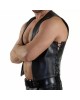 Men Real Leather Bartender Vest Cowhide Bar Waistcoat Open Front Vintage Style, Handmade – Gay Bar Vest, Bar Waistcoat Durability and Style