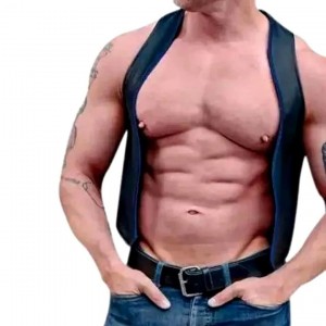 Men Real Leather Bartender Vest Cowhide Bar Waistcoat Open Front Vintage Style, Handmade – Gay Bar Vest, Vintage Leather Club, Party Vest