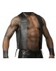 Men Real Leather Bartender Vest Cowhide Bar Waistcoat Open Front Vintage Style, Handmade – Gay Bar Vest, Bar Waistcoat Durability and Style