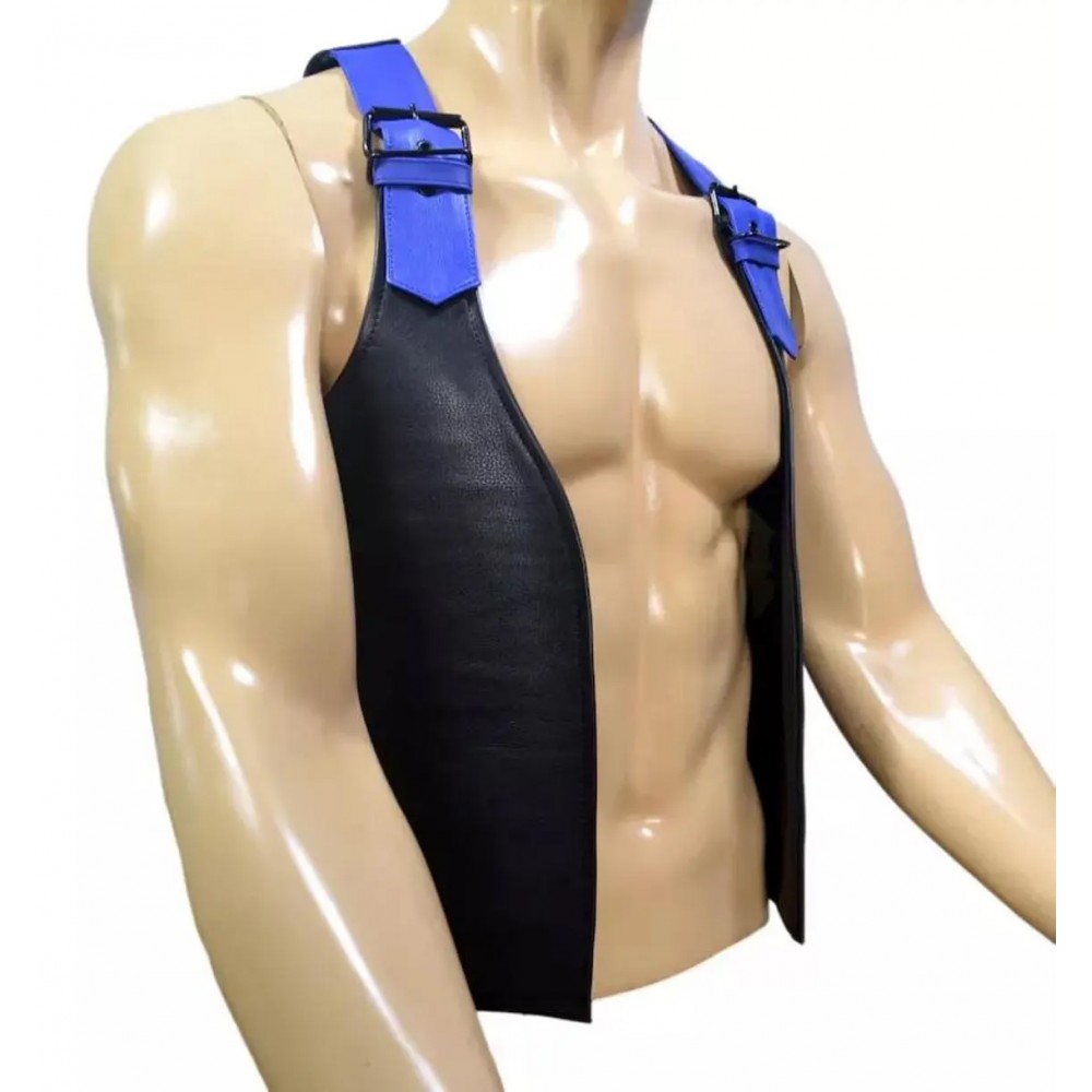 Men Real Leather Bartender Vest Cowhide Bar Waistcoat Open Front Vintage Style, Handmade – Gay Bar Vest, Bar Waistcoat Durability and Style 