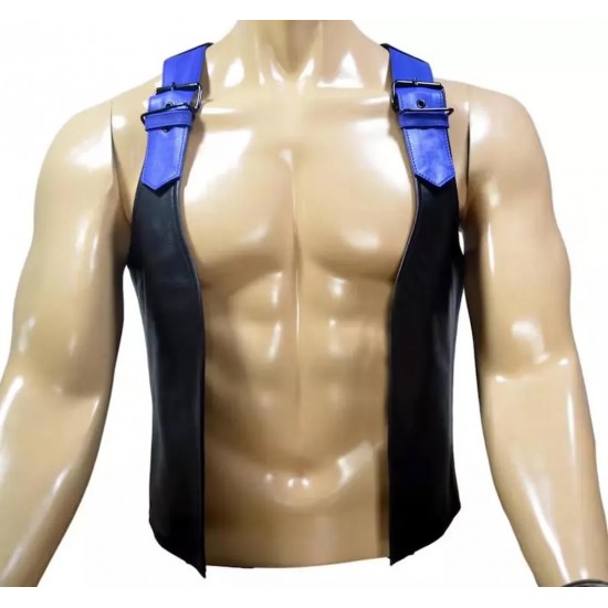 Men Real Leather Bartender Vest Cowhide Bar Waistcoat Open Front Vintage Style, Handmade – Gay Bar Vest, Bar Waistcoat Durability and Style 