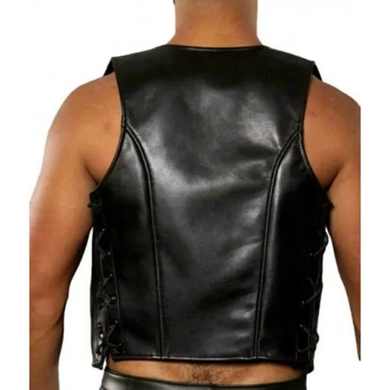 Men's Real Leather Bartender Vest, Handmade – Gay Bar Vest, Waistcoat, Vintage Leather Club Vest, Genuine Leather Party Vest