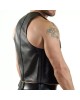 Men Real Leather Bartender Vest Cowhide Bar Waistcoat Open Front Vintage Style, Handmade – Gay Bar Vest, Open Front Vintage Style Party Vest