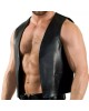 Men Real Leather Bartender Vest Cowhide Bar Waistcoat Open Front Vintage Style, Handmade – Gay Bar Vest, Vintage Leather Club, Party Vest