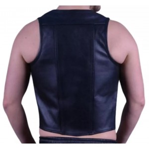 Men Real Leather Bartender Vest Cowhide Bar Waistcoat Open Front Vintage Style, Handmade – Gay Bar Vest, Bar Waistcoat Durability and Style