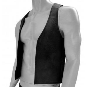 Men Real Leather Bartender Vest Cowhide Bar Waistcoat Open Front Vintage Style, Handmade – Gay Bar Vest, Bar Waistcoat Durability and Style