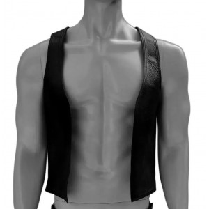 Men Real Leather Bartender Vest Cowhide Bar Waistcoat Open Front Vintage Style, Handmade – Gay Bar Vest, Bar Waistcoat Durability and Style