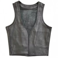 Men Real Leather Bartender Vest Cowhide Bar Waistcoat Open Front Vintage Style, Handmade – Gay Bar Vest, Bar Waistcoat Durability and Style 