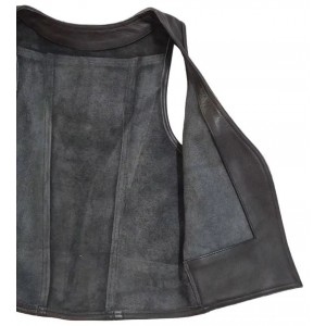 Men Real Leather Bartender Vest Cowhide Bar Waistcoat Open Front Vintage Style, Handmade – Gay Bar Vest, Bar Waistcoat Durability and Style 