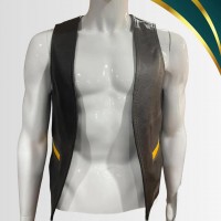 Men Real Leather Bartender Vest Cowhide Bar Waistcoat Open Front Vintage Style, Handmade – Gay Bar Vest, Bar Waistcoat Durability and Style