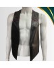 Men Real Leather Bartender Vest Cowhide Bar Waistcoat Open Front Vintage Style, Handmade – Gay Bar Vest, Bar Waistcoat Durability and Style