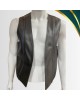Men Real Leather Bartender Vest Cowhide Bar Waistcoat Open Front Vintage Style, Handmade – Gay Bar Vest, Bar Waistcoat Durability and Style