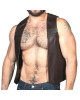 Men Real Leather Bartender Vest Cowhide Bar Waistcoat Open Front Vintage Style, Quilted, Handmade – Gay Bar Vest, Durability and Style