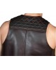 Men Real Leather Bartender Vest Cowhide Bar Waistcoat Open Front Vintage Style, Quilted, Handmade – Gay Bar Vest, Durability and Style