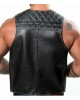 Men Real Leather Bartender Vest Cowhide Bar Waistcoat Open Front Vintage Style, Quilted, Handmade – Gay Bar Vest, Durability and Style 