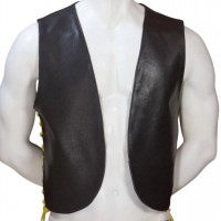 Men Real Leather Bartender Vest Cowhide Bar Waistcoat Open Front Vintage Style, Handmade – Gay Bar Vest, Bar Waistcoat Durability and Style