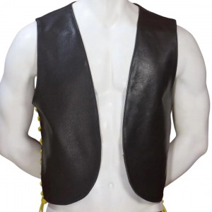 Men Real Leather Bartender Vest Cowhide Bar Waistcoat Open Front Vintage Style, Handmade – Gay Bar Vest, Bar Waistcoat Durability and Style