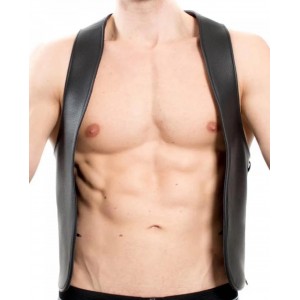 Men Real Leather Bartender Vest Cowhide Bar Waistcoat Open Front Vintage Style, Handmade – Gay Bar Vest, Bar Waistcoat Durability and Style