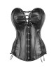 Women Real Leather Corset Overbust Handmade Black Genuine Leather Corset, Heavy Duty Steel Boned Waist Gothic Luxury and Stylish