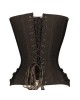 Women Real Leather Corset Overbust Handmade Brown Genuine Leather Corset, Heavy Duty Steel Boned Waist Gothic Luxury and Stylish