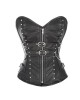 Women Real Leather Corset Overbust Handmade Black Genuine Leather Corset, Heavy Duty Steel Boned Waist Gothic Luxury and Stylish