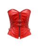 Women Real Leather Corset Overbust Handmade Red Genuine Leather Corset, Heavy Duty Steel Boned Waist Gothic Luxury and Stylish