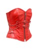 Women Real Leather Corset Overbust Handmade Red Genuine Leather Corset, Heavy Duty Steel Boned Waist Gothic Luxury and Stylish