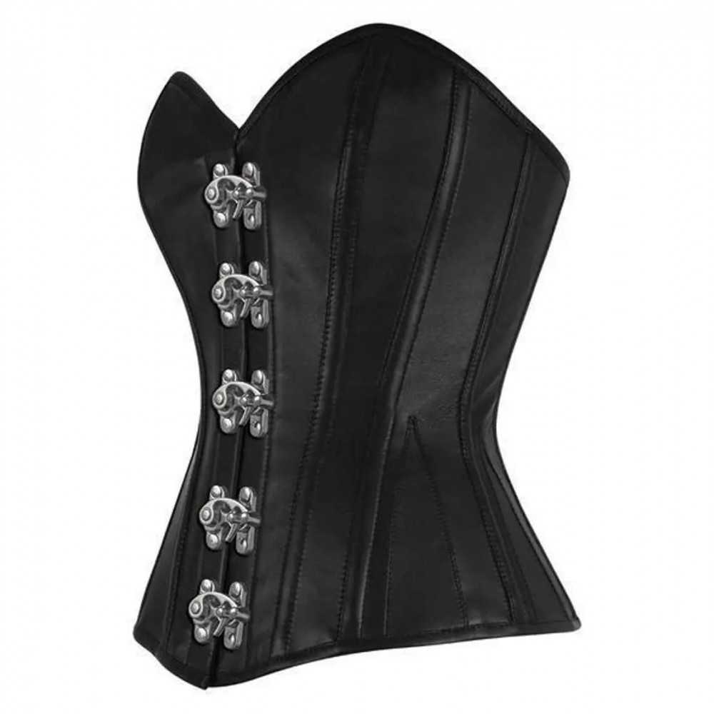 Women Real Leather Corset Overbust Handmade Black Genuine Leather Corset, Heavy Duty Steel Boned Waist Gothic Luxury and Stylish