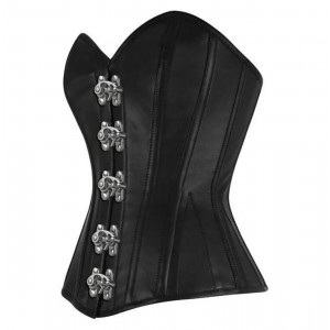 Women Real Leather Corset Overbust Handmade Black Genuine Leather Corset, Heavy Duty Steel Boned Waist Gothic Luxury and Stylish