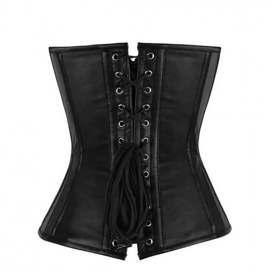 Women Real Leather Corset Overbust Handmade Black Genuine Leather Corset, Heavy Duty Steel Boned Waist Gothic Luxury and Stylish
