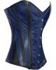 Women Real Leather Corset Overbust Handmade Blue Genuine Leather Corset, Heavy Duty Steel Boned Waist Gothic Luxury and Stylish