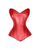 Women Real Leather Corset Overbust Handmade Red Genuine Leather Corset, Heavy Duty Steel Boned Waist Gothic Luxury and Stylish