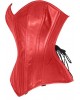 Women Real Leather Corset Overbust Handmade Red Genuine Leather Corset, Heavy Duty Steel Boned Waist Gothic Luxury and Stylish