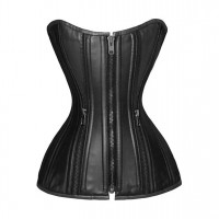 Women Real Leather Corset Overbust Handmade Black Genuine Leather Corset, Heavy Duty Steel Boned Waist Gothic Luxury and Stylish