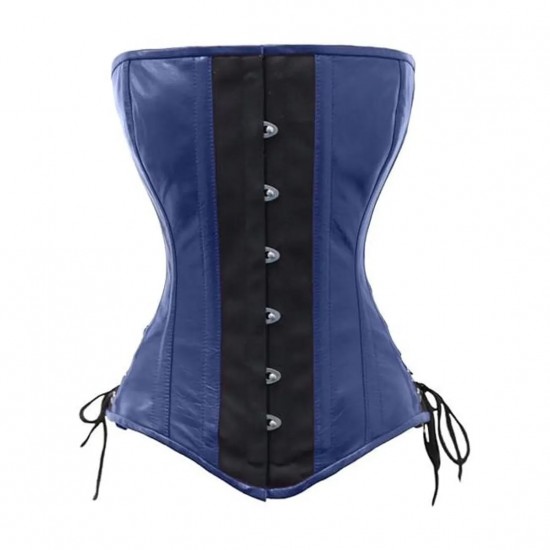 Women Real Leather Corset Overbust Handmade Black Genuine Leather Corset, Heavy Duty Steel Boned Waist Gothic Luxury and Stylish