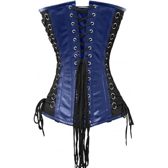 Women Real Leather Corset Overbust Handmade Black Genuine Leather Corset, Heavy Duty Steel Boned Waist Gothic Luxury and Stylish