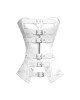 Women Real Leather Corset Overbust Handmade White Genuine Leather Corset, Heavy Duty Steel Boned Waist Gothic Luxury and Stylish