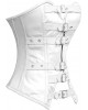 Women Real Leather Corset Overbust Handmade White Genuine Leather Corset, Heavy Duty Steel Boned Waist Gothic Luxury and Stylish