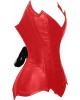Women Real Leather Corset Overbust Handmade Red Genuine Leather Corset, Heavy Duty Steel Boned Waist Gothic Luxury and Stylish