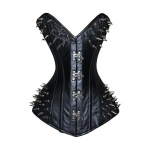 Women Real Leather Corset Overbust Handmade Black Genuine Leather Corset, Heavy Duty Steel Boned Waist Gothic Luxury and Stylish