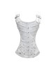 Women Real Leather Corset Overbust Handmade White Genuine Leather Corset, Heavy Duty Steel Boned Waist Gothic Luxury and Stylish