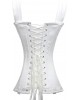 Women Real Leather Corset Overbust Handmade White Genuine Leather Corset, Heavy Duty Steel Boned Waist Gothic Luxury and Stylish