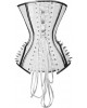 Women Real Leather Corset Overbust Handmade White Genuine Leather Corset, Heavy Duty Steel Boned Waist Gothic Luxury and Stylish