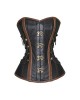 Women Real Leather Corset Overbust Handmade Black Genuine Leather Corset, Heavy Duty Steel Boned Waist Gothic Luxury and Stylish