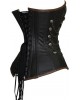 Women Real Leather Corset Overbust Handmade Black Genuine Leather Corset, Heavy Duty Steel Boned Waist Gothic Luxury and Stylish
