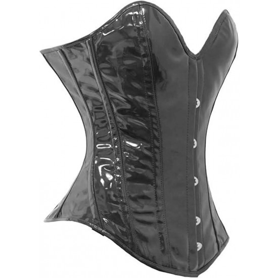 Women Real Leather Corset Overbust Handmade Black Genuine Leather Corset, Heavy Duty Steel Boned Waist Gothic Luxury and Stylish