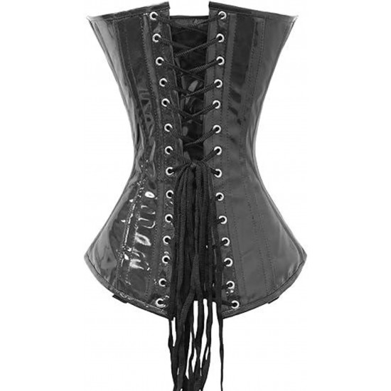 Women Real Leather Corset Overbust Handmade Black Genuine Leather Corset, Heavy Duty Steel Boned Waist Gothic Luxury and Stylish