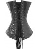Women Real Leather Corset Overbust Handmade Black Genuine Leather Corset, Heavy Duty Steel Boned Waist Gothic Luxury and Stylish